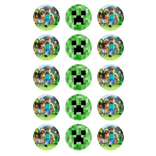 Minecraft Edible Icing Cupcake Images - Click Image to Close